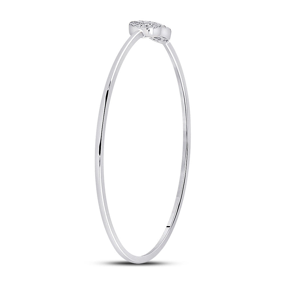 10kt White Gold Diamond Cluster Bangle Bracelet - Elegant Brilliance - Splendid Jewellery