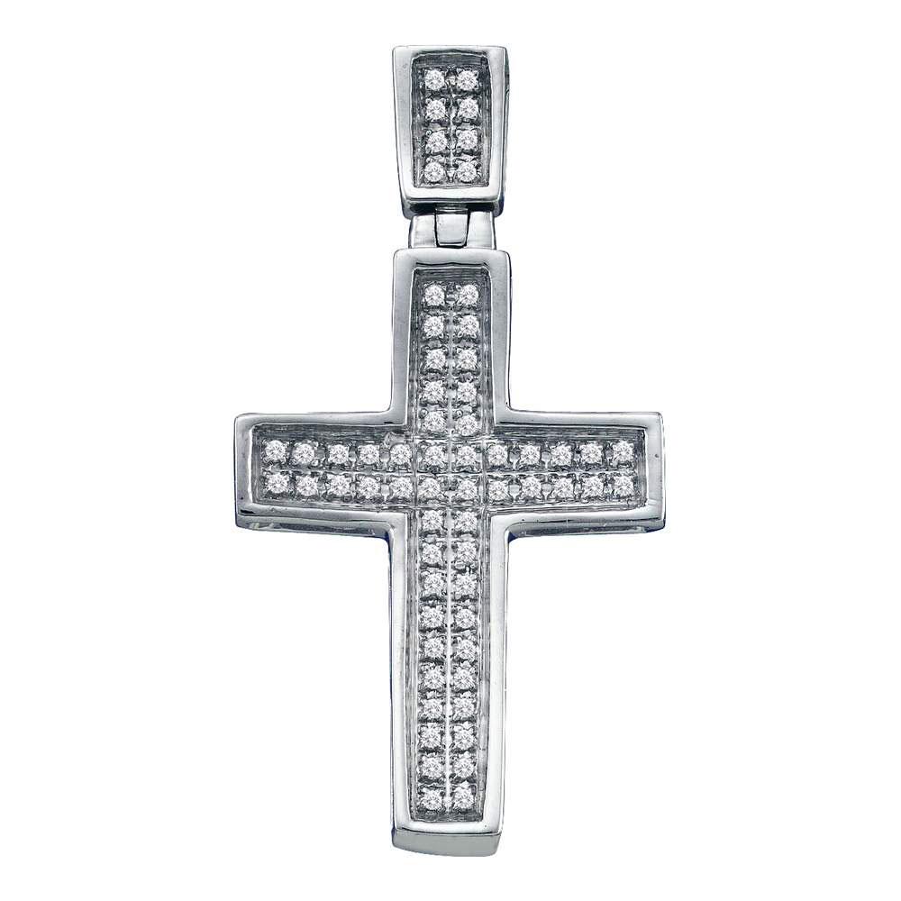 10kt White Gold Diamond Cross Pendant - A Timeless Symbol of Faith and Elegance - Splendid Jewellery