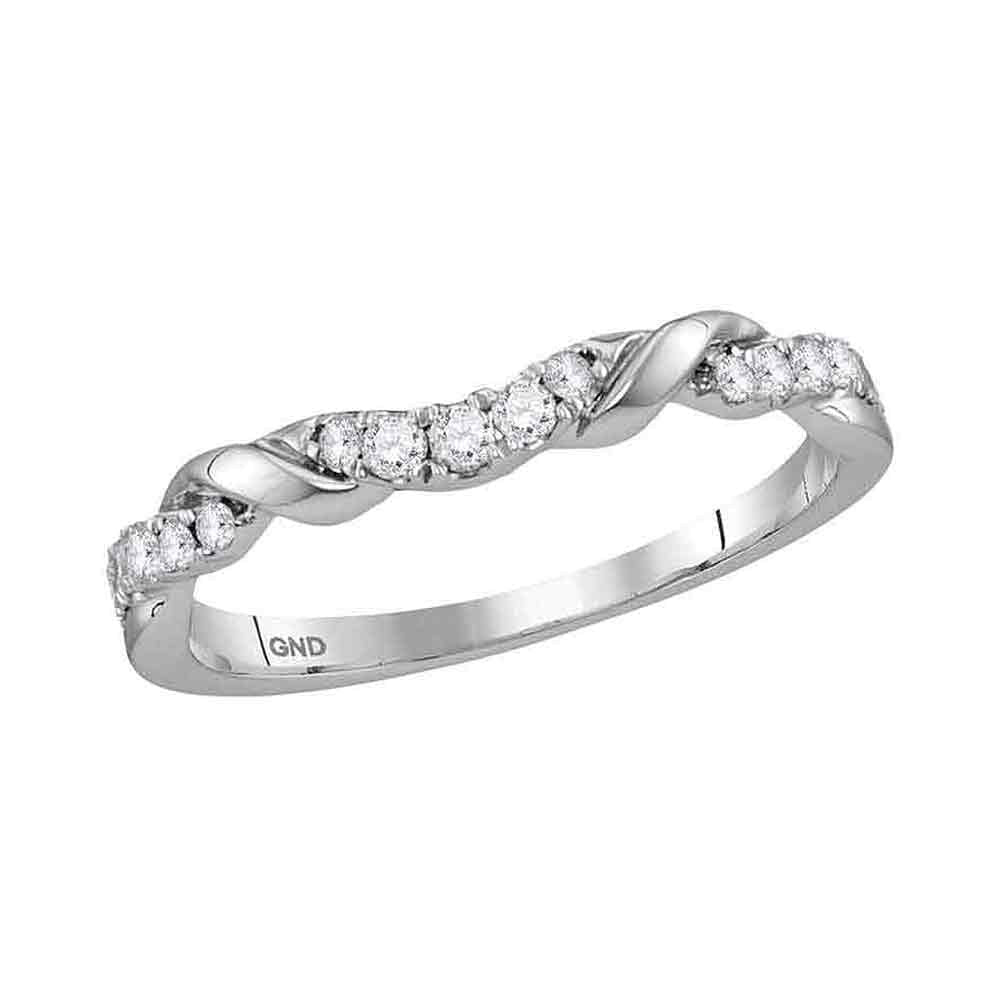 10kt White Gold Diamond Elegance Stackable Band Ring - Splendid Jewellery