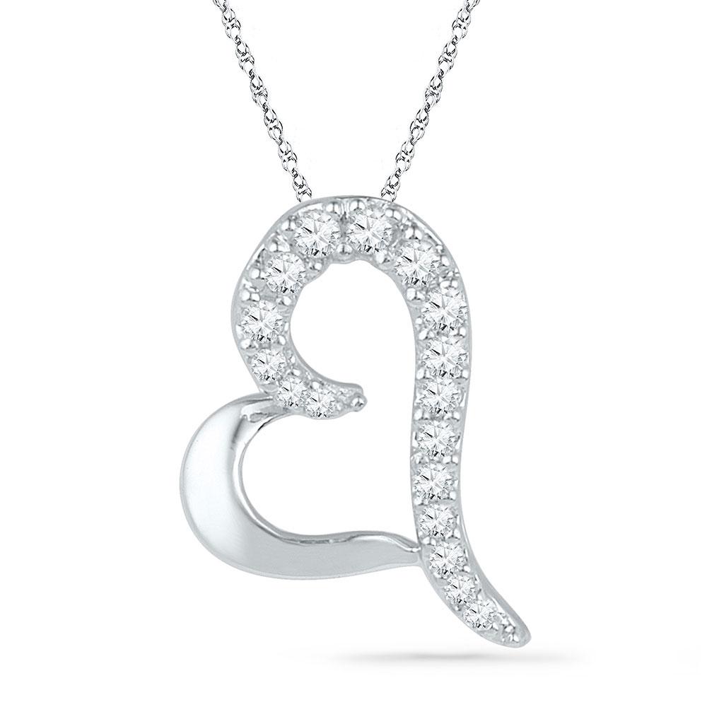 10kt White Gold Diamond Heart & Love Symbol Pendant | Splendid Jewellery - Splendid Jewellery