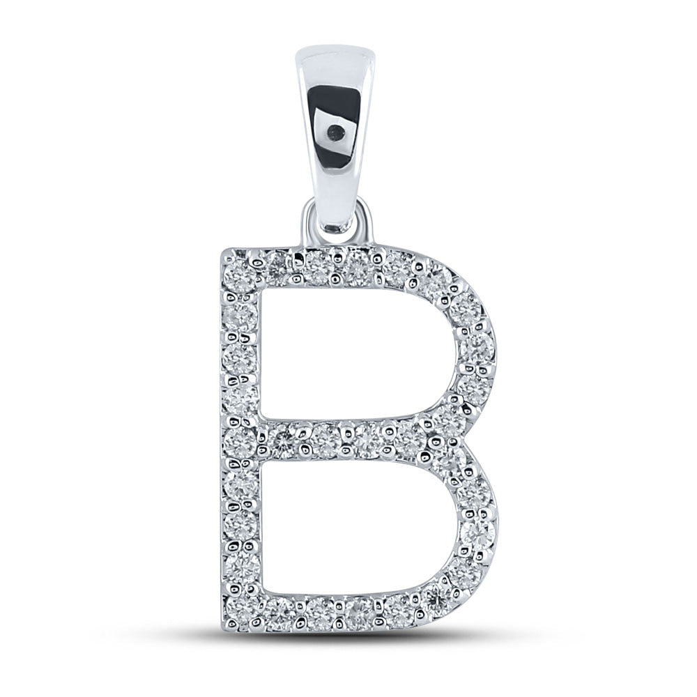 10kt White Gold Diamond Initial B Letter Pendant: A Radiant Reflection of Personal Style - Splendid Jewellery