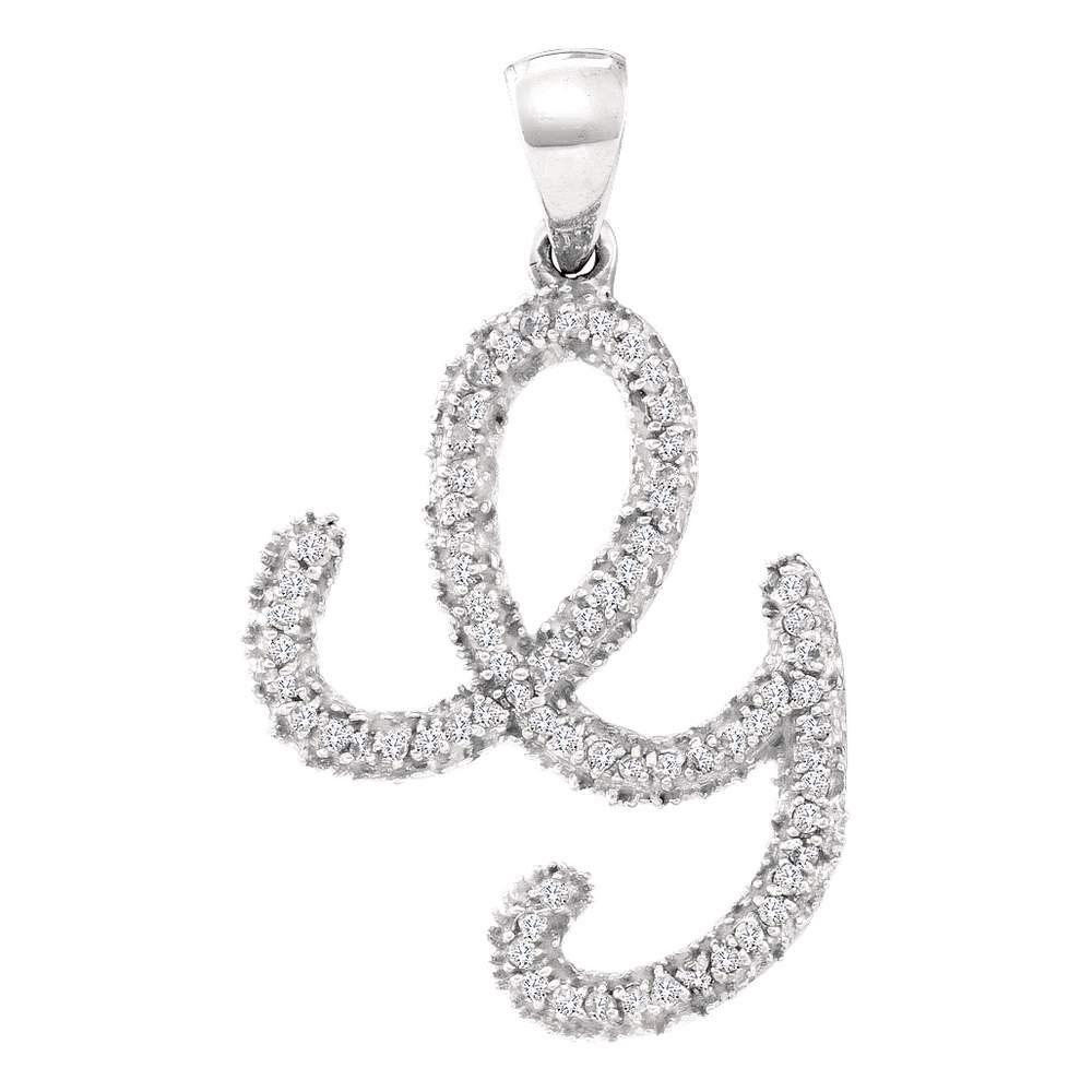 10kt White Gold Diamond Initial Pendant - Personalized Elegance - Splendid Jewellery