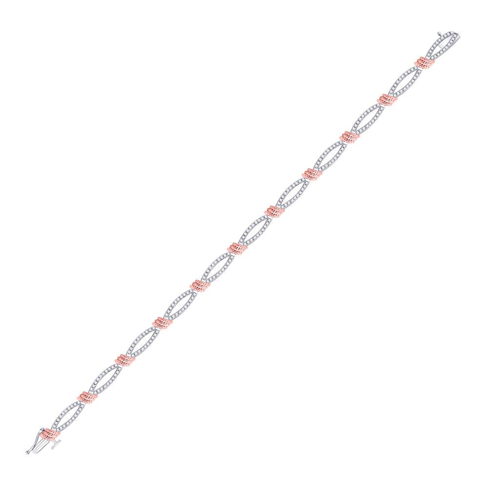 10kt White Gold Diamond Rose - tone Rope Bracelet - Elegant and Timeless - Splendid Jewellery