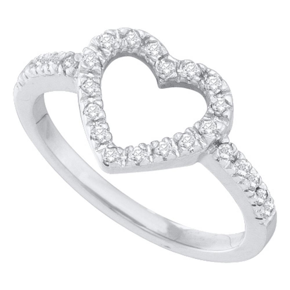 10kt White Gold Heart - Shaped Diamond Ring: A Mesmerizing Symbol of Love and Elegance - Splendid Jewellery
