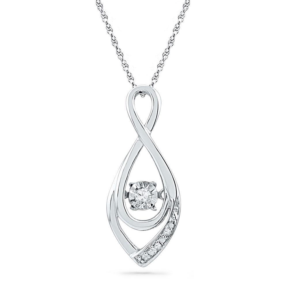 10kt White Gold Teardrop Diamond Swirl Pendant | Splendid Jewellery - Splendid Jewellery