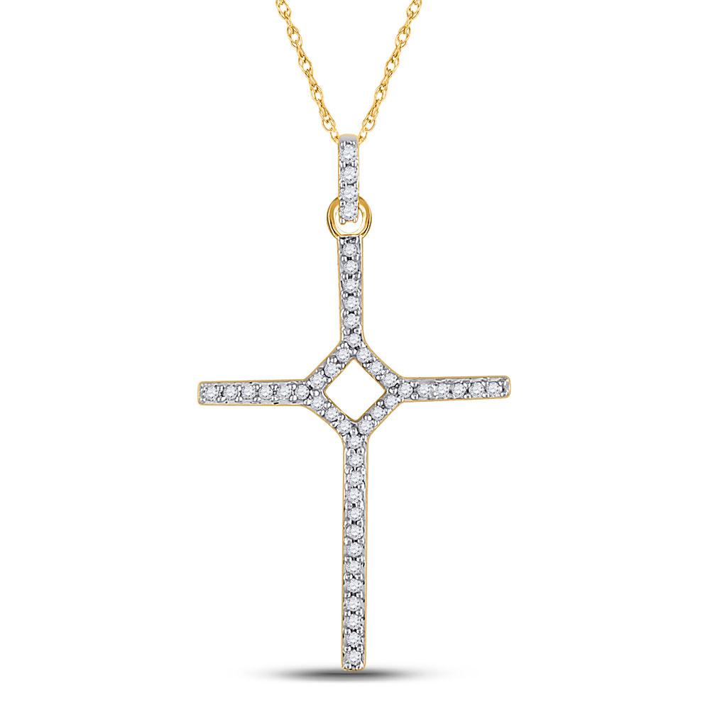 10kt Yellow Gold Diamond Cross Pendant: A Timeless Symbol of Love and Faith - Splendid Jewellery