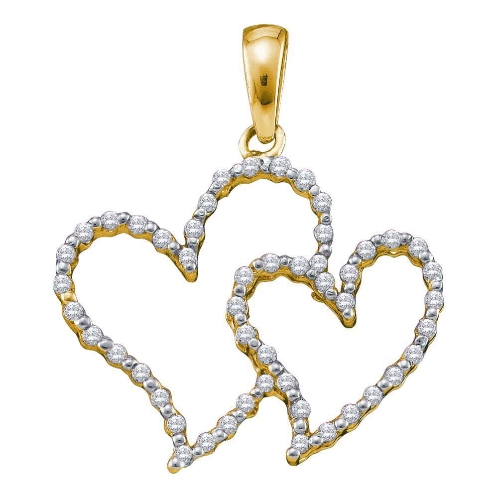 10kt Yellow Gold Diamond Heart & Love Symbol Pendant - Splendid Jewellery