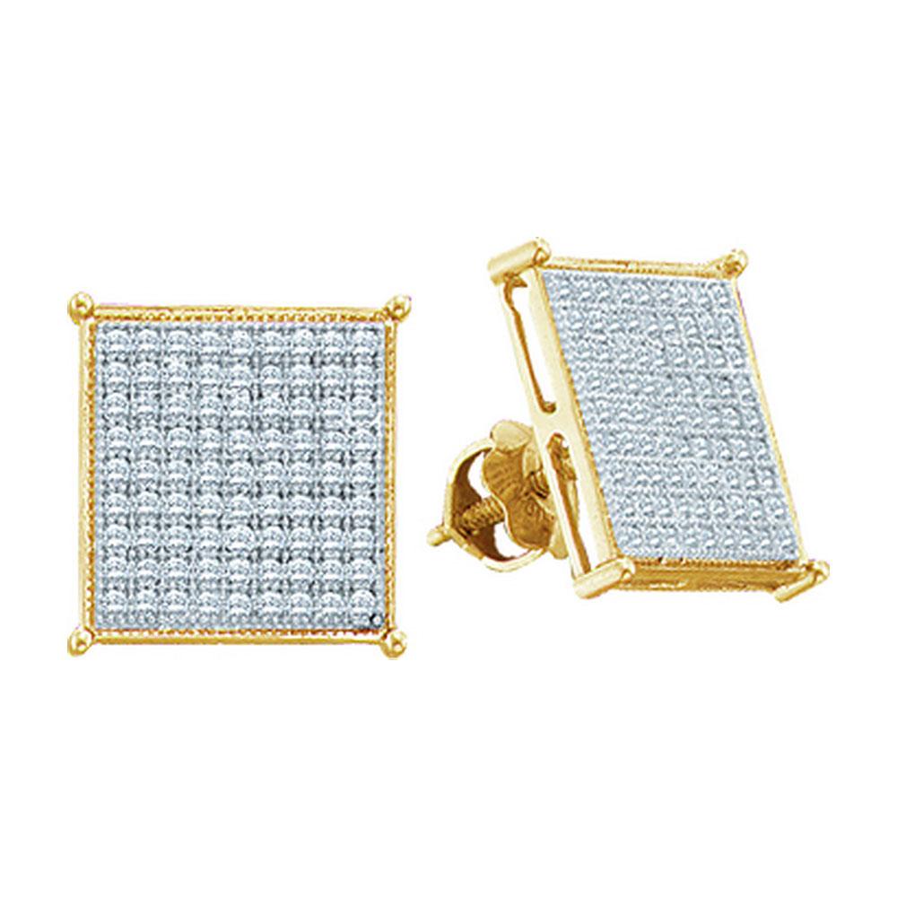 10kt Yellow Gold Square Cluster Diamond Stud Earrings: A Mesmerizing Brilliance - Splendid Jewellery