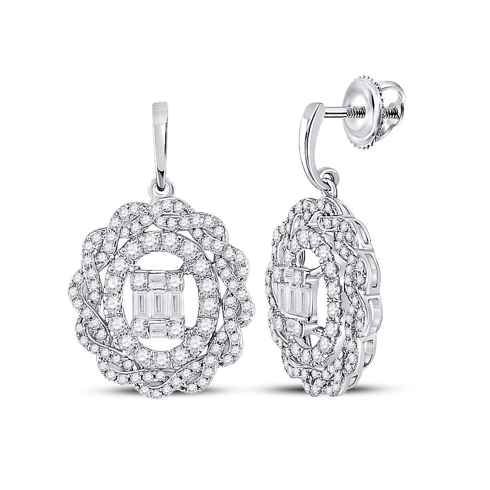 14kt Diamond Baguette Oval Dangle Earrings: A Mesmerizing Masterpiece - Splendid Jewellery