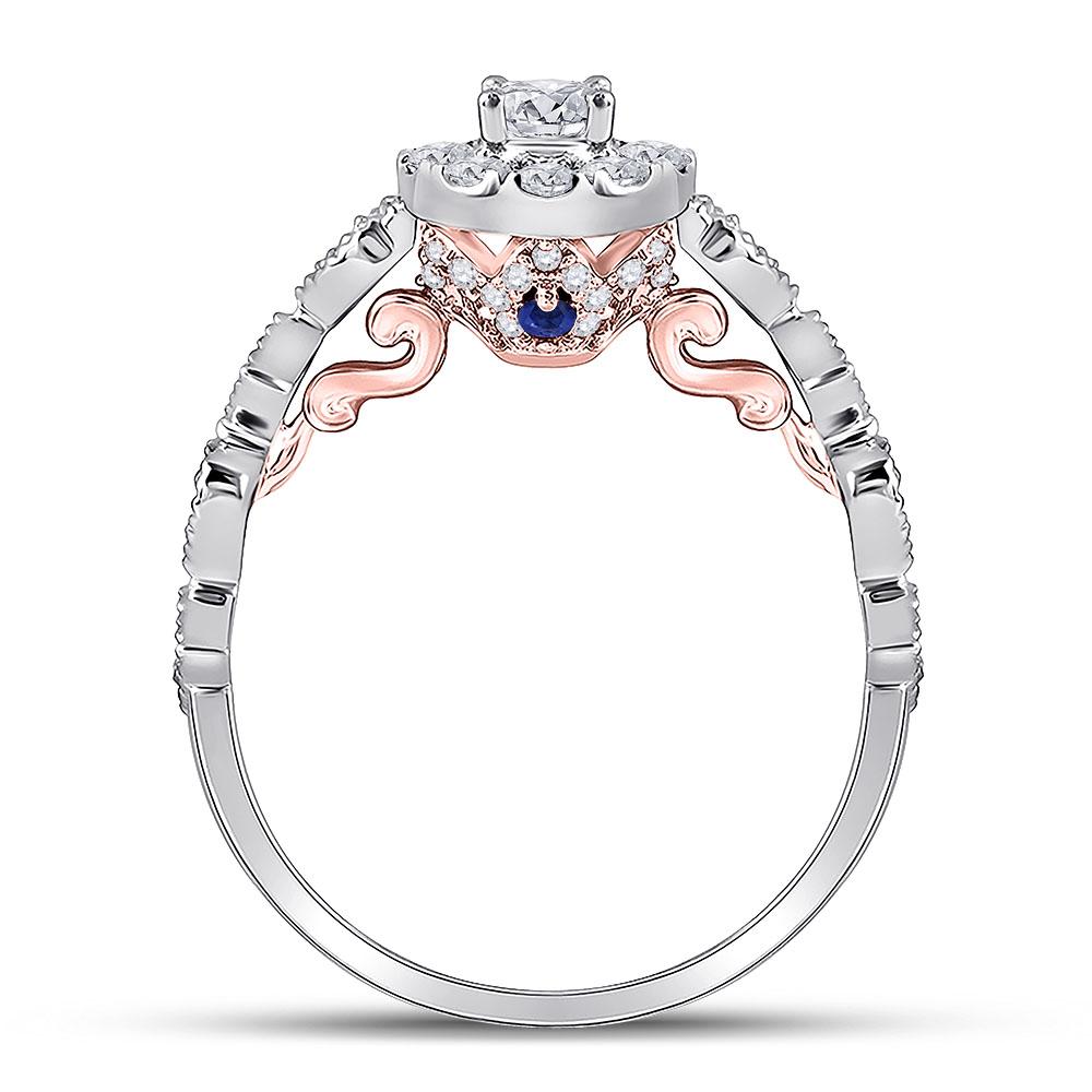 14kt Dual - Tone Gold Diamond Solitaire Bridal Wedding Ring - A Radiant Union of Elegance and Luxury - Splendid Jewellery