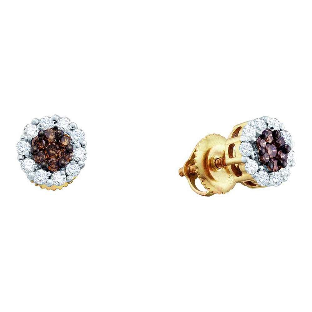 14kt Golden Blooming Diamond Cluster Earrings - Splendid Jewellery