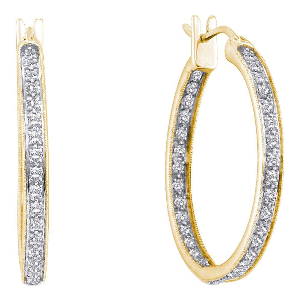 14kt Golden Brilliance Diamond Hoop Earrings - Splendid Jewellery