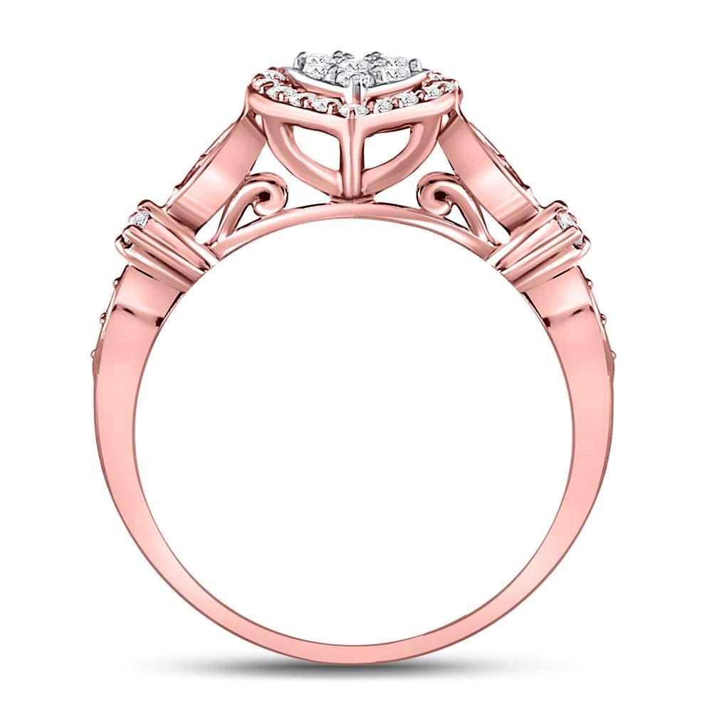 14kt Rose Gold Diamond Heart Cluster Ring - A Captivating Symbol of Love and Elegance - Splendid Jewellery
