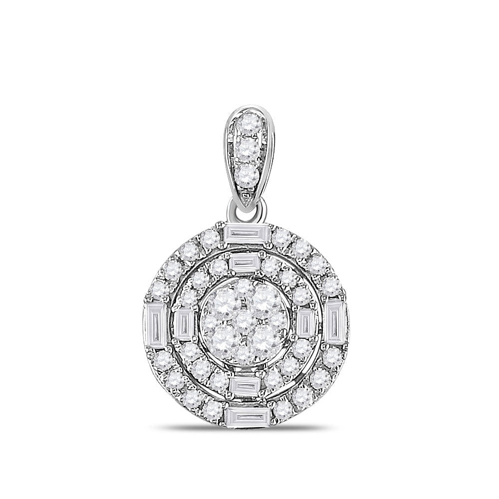 14kt White Gold Dazzling Diamond Cluster Pendant - Splendid Jewellery