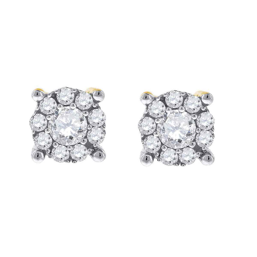 14kt White Gold Diamond Brilliance Cluster Earrings - Splendid Jewellery