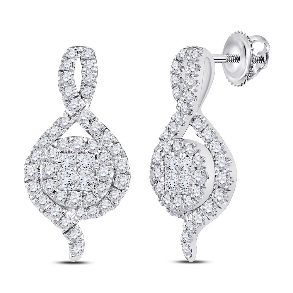 14kt White Gold Diamond Brilliance Cluster Earrings - Splendid Jewellery