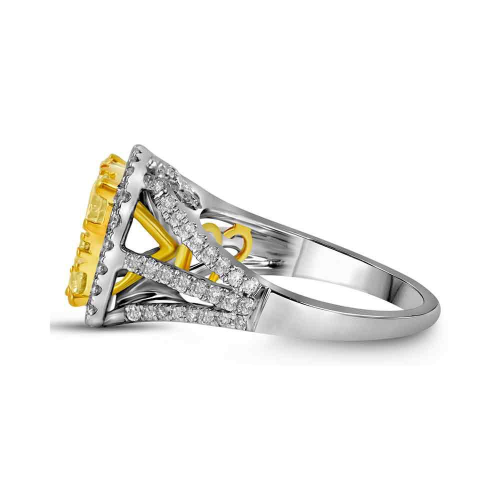 14kt White Gold Radiant Sunburst Diamond Bridal Wedding Engagement Ring - Splendid Jewellery