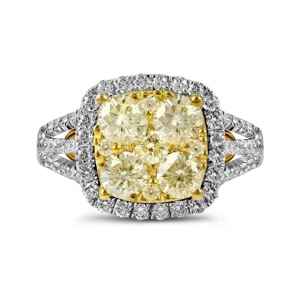 14kt White Gold Radiant Sunburst Diamond Bridal Wedding Engagement Ring - Splendid Jewellery