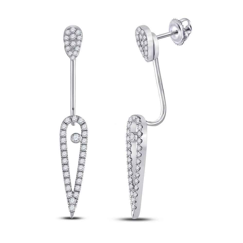 14kt White Gold Sparkling Diamond Fashion Earrings - Radiant Glamour - Splendid Jewellery