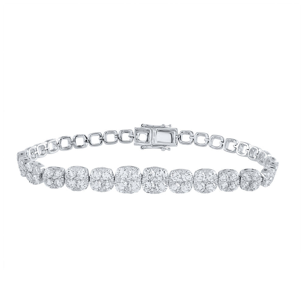 14kt White Gold Sparkling Diamond Tennis Bracelet - 7 Cttw - Splendid Jewellery