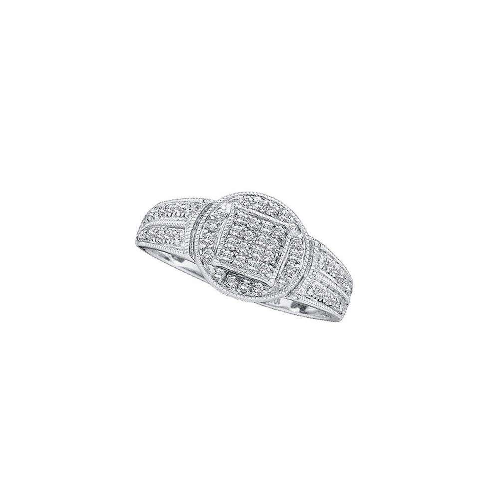 Captivating Brilliance: 14kt White Gold Diamond Cluster Ring - Splendid Jewellery