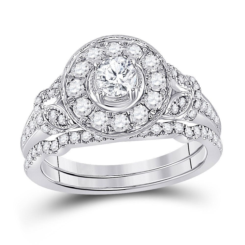 Captivating Brilliance: 14kt White Gold Diamond Wedding Ring Set - Splendid Jewellery