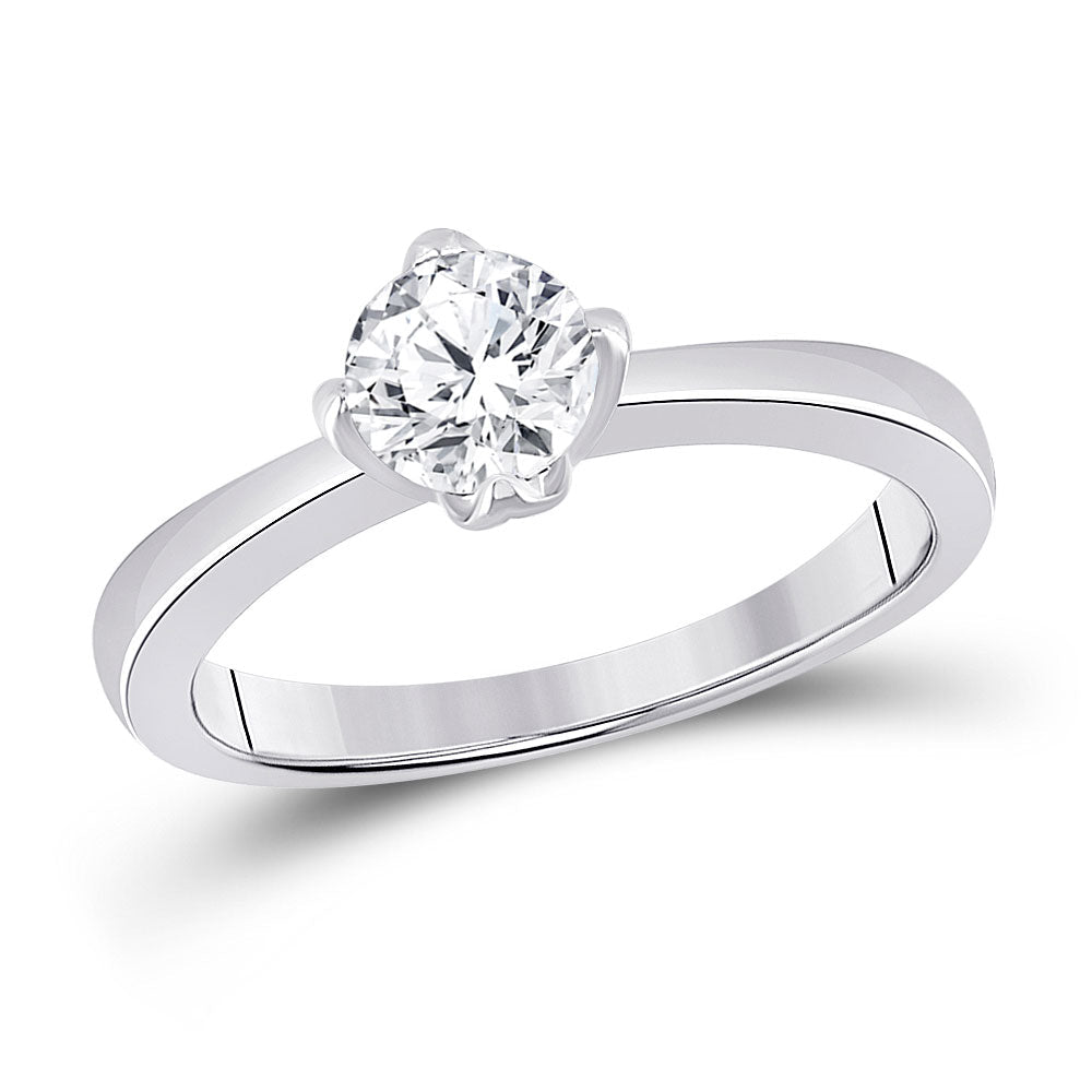 Captivating Brilliance | 14kt White Gold Round Diamond Solitaire Bridal Wedding Engagement Ring 3/4 Cttw - Splendid Jewellery