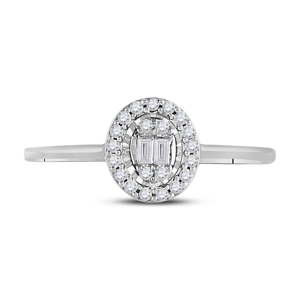 Captivating Brilliance: 14kt White Gold Women's Diamond Cluster Ring - Splendid Jewellery