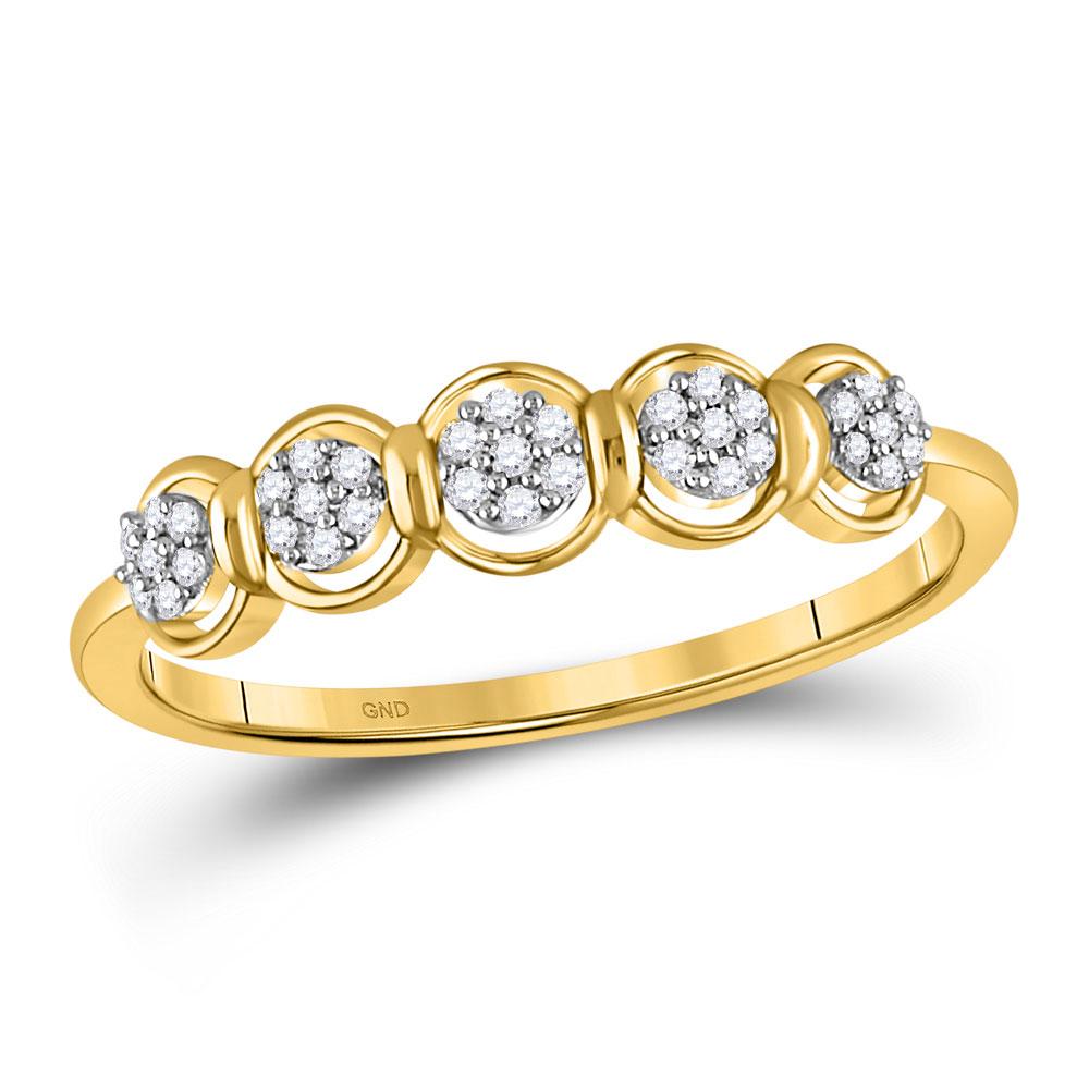 Captivating Cluster Brilliance Ring | 10kt Yellow Gold Womens Round Diamond Cluster Ring 1/10 Cttw - Splendid Jewellery
