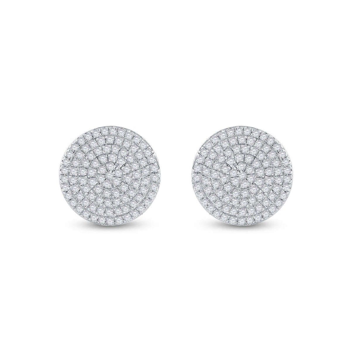 Captivating Cluster of Brilliance: 10kt Yellow Gold Womens Round Diamond Circle Cluster Earrings 1/3 Cttw - Splendid Jewellery