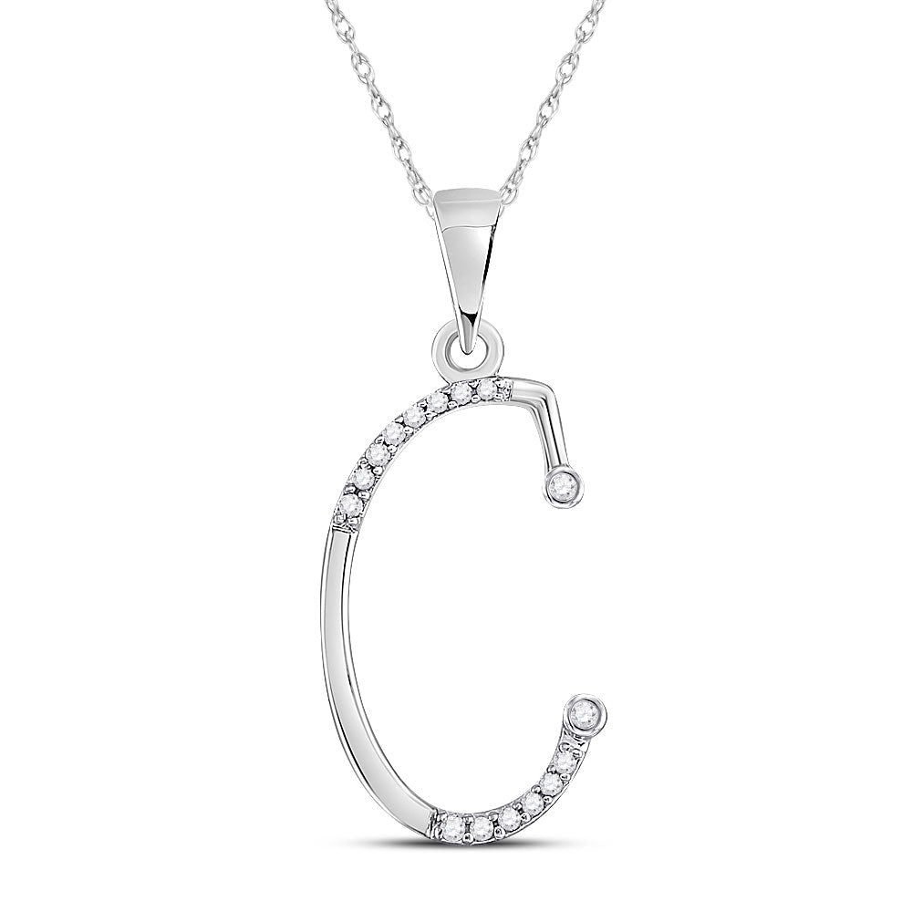 Captivating Diamond Initial Necklace in 10kt White Gold - Splendid Jewellery