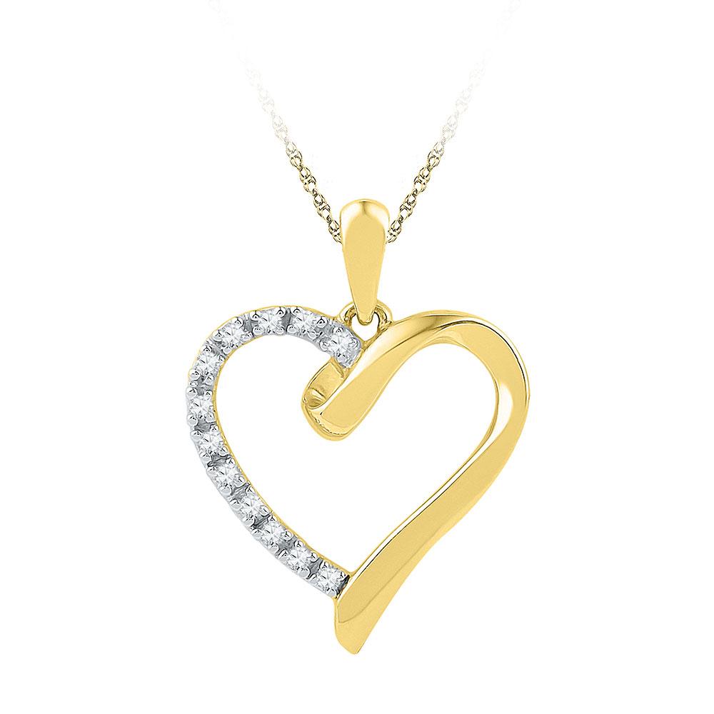 Captivating Love & Sparkle Diamond Pendant | 10kt Yellow Gold 1/20 Cttw - Splendid Jewellery