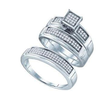 Classic Trio Set of Rings for Him and Her, Including Engagement Ring - Splendid Jewellery