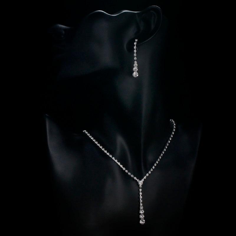 Crystal Bridal Jewelry Set for a Modern or Classic Bride