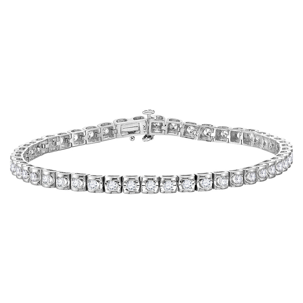 Dazzling 14kt White Gold Round Diamond Tennis Bracelet - 4 Cttw - Splendid Jewellery