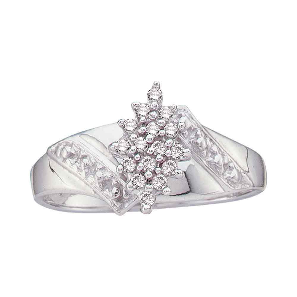 Dazzling Brilliance: 10kt White Gold Diamond Cluster Ring - Splendid Jewellery