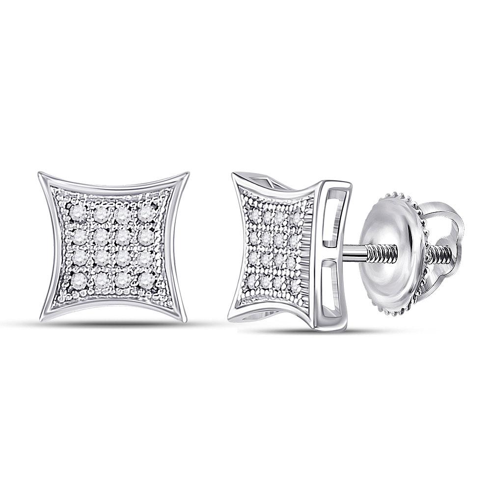 Dazzling Diamond Kite Square Earrings in 10kt White Gold - Splendid Jewellery