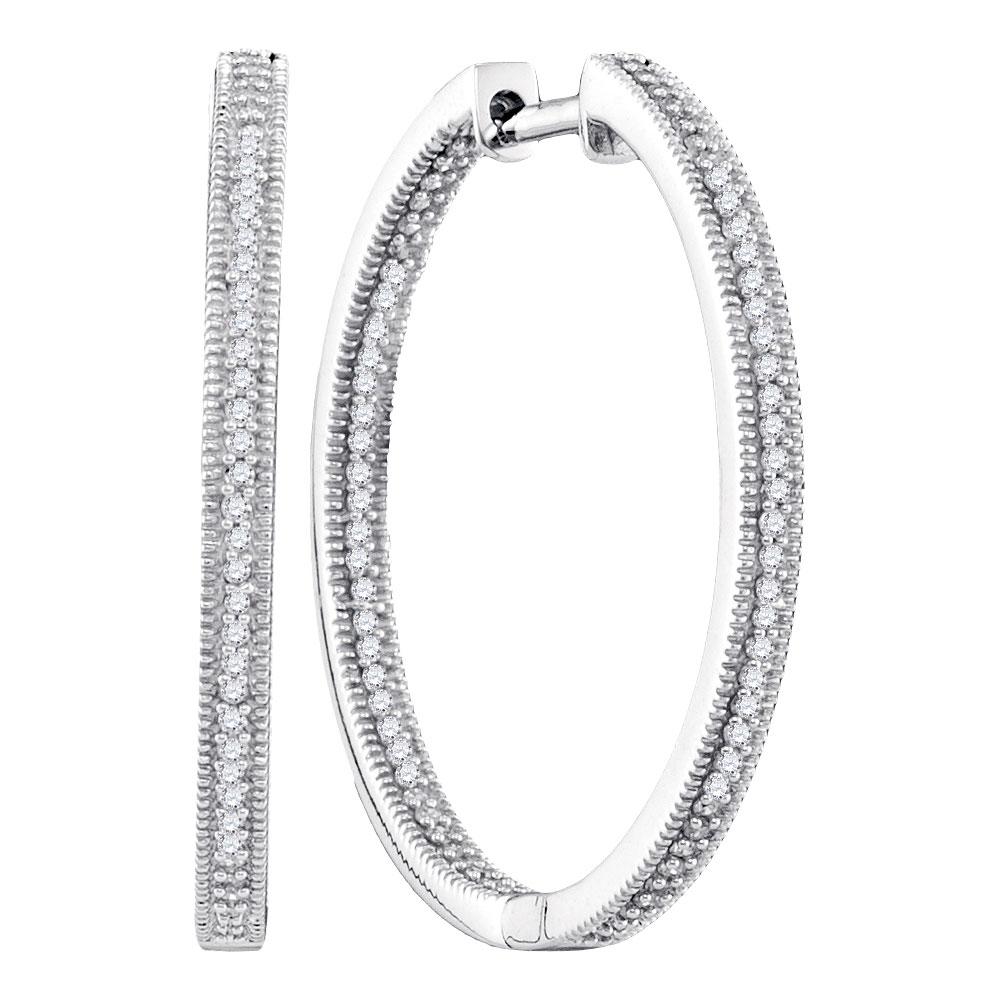 Dazzling Diamond Sparkle White Gold Hoop Earrings - Splendid Jewellery