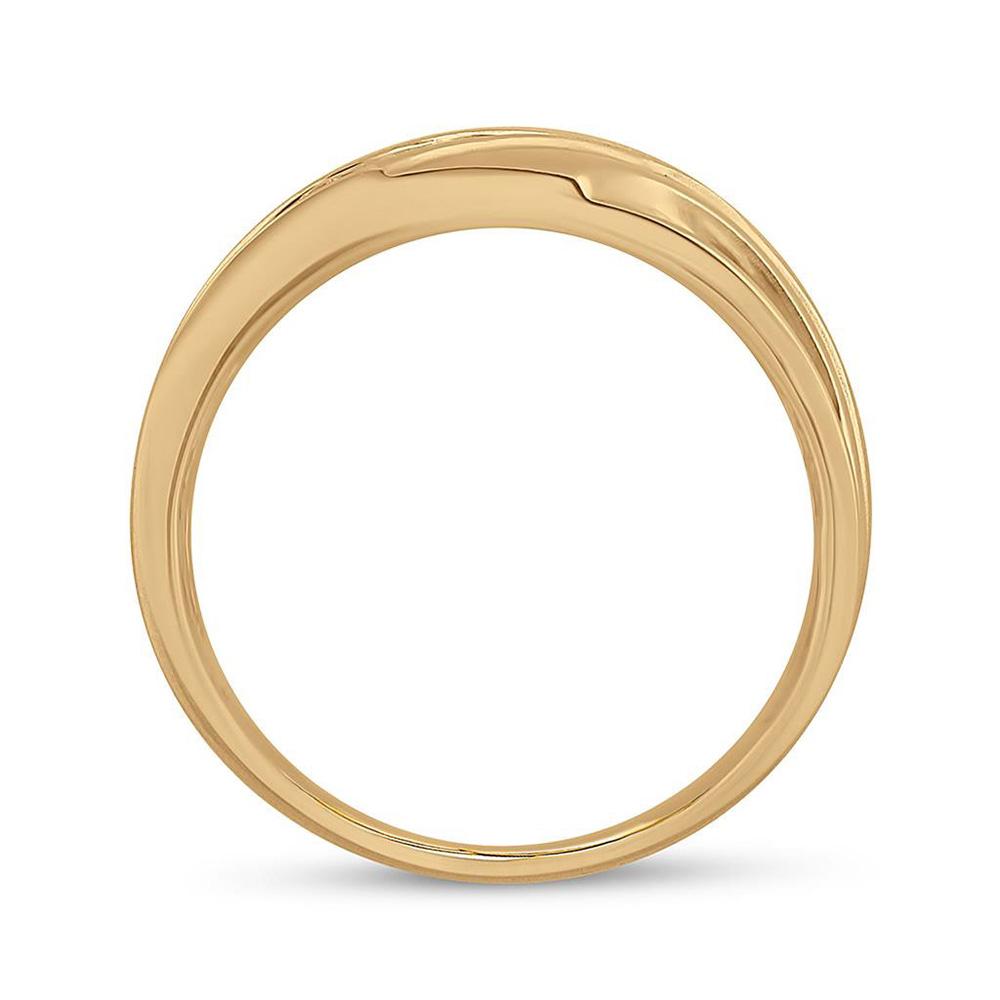 Dazzling Love Affair: 10kt Yellow Gold Men's Round Diamond Wedding Band Ring - Splendid Jewellery