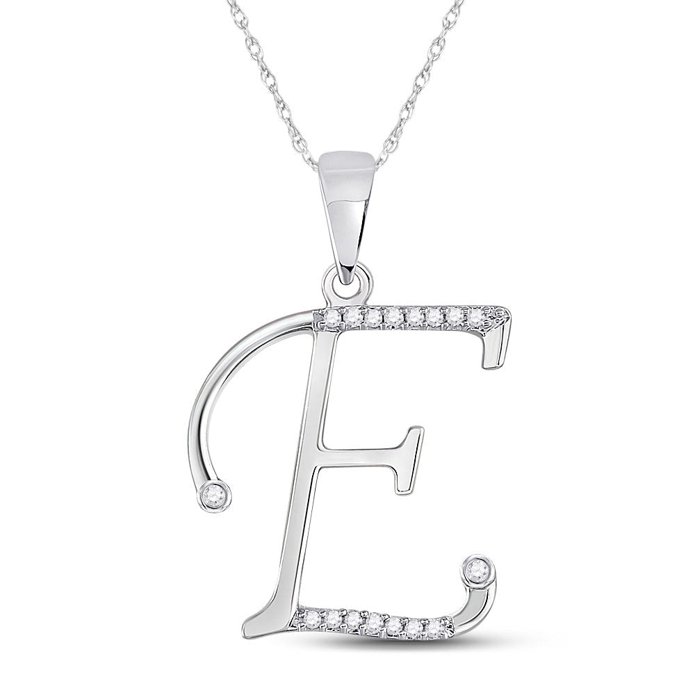 Elegant Diamond Initial Necklace in 10kt White Gold - Splendid Jewellery