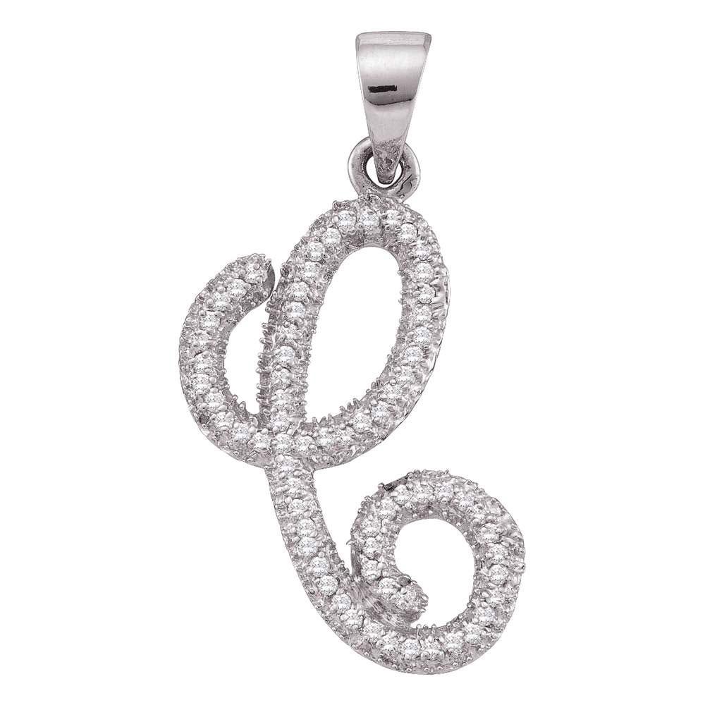 Elegant Diamond Initial Pendant in 10kt White Gold - Splendid Jewellery