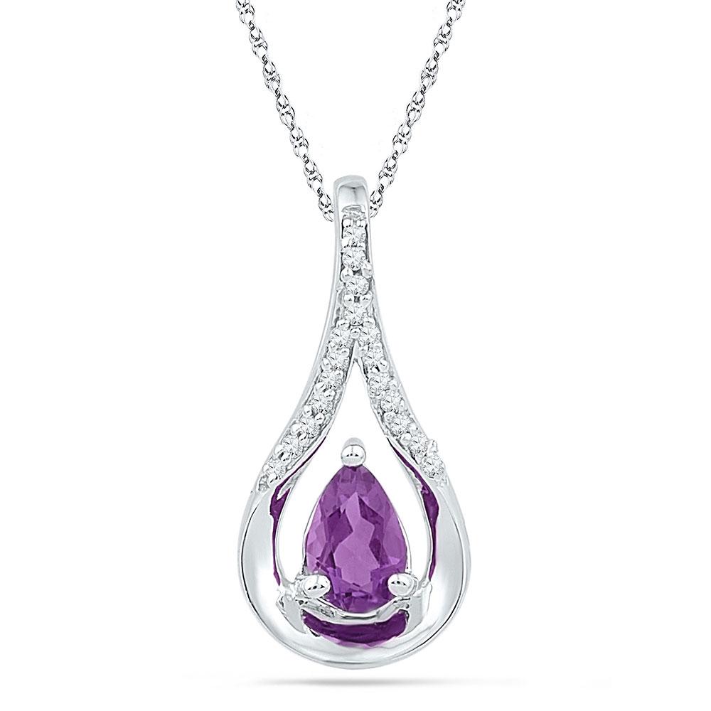 Enchanting Amethyst and Diamond Teardrop Pendant - Splendid Jewellery