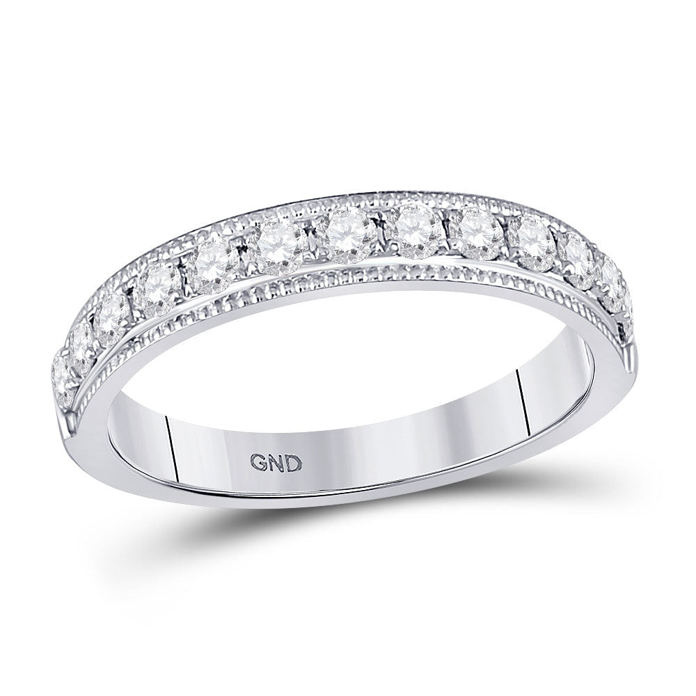 Enchanting Brilliance: 14kt White Gold Diamond Eternity Band Ring - Splendid Jewellery