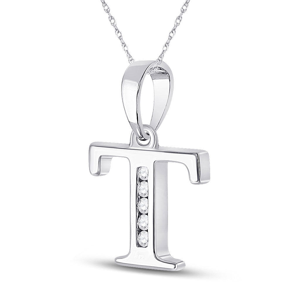 Enchanting Diamond Initial Pendant - Personalized Elegance in White Gold - Splendid Jewellery