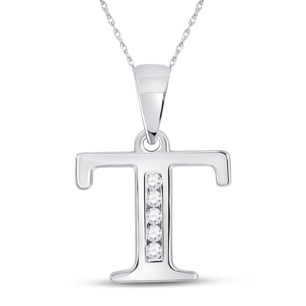 Enchanting Diamond Initial Pendant - Personalized Elegance in White Gold - Splendid Jewellery