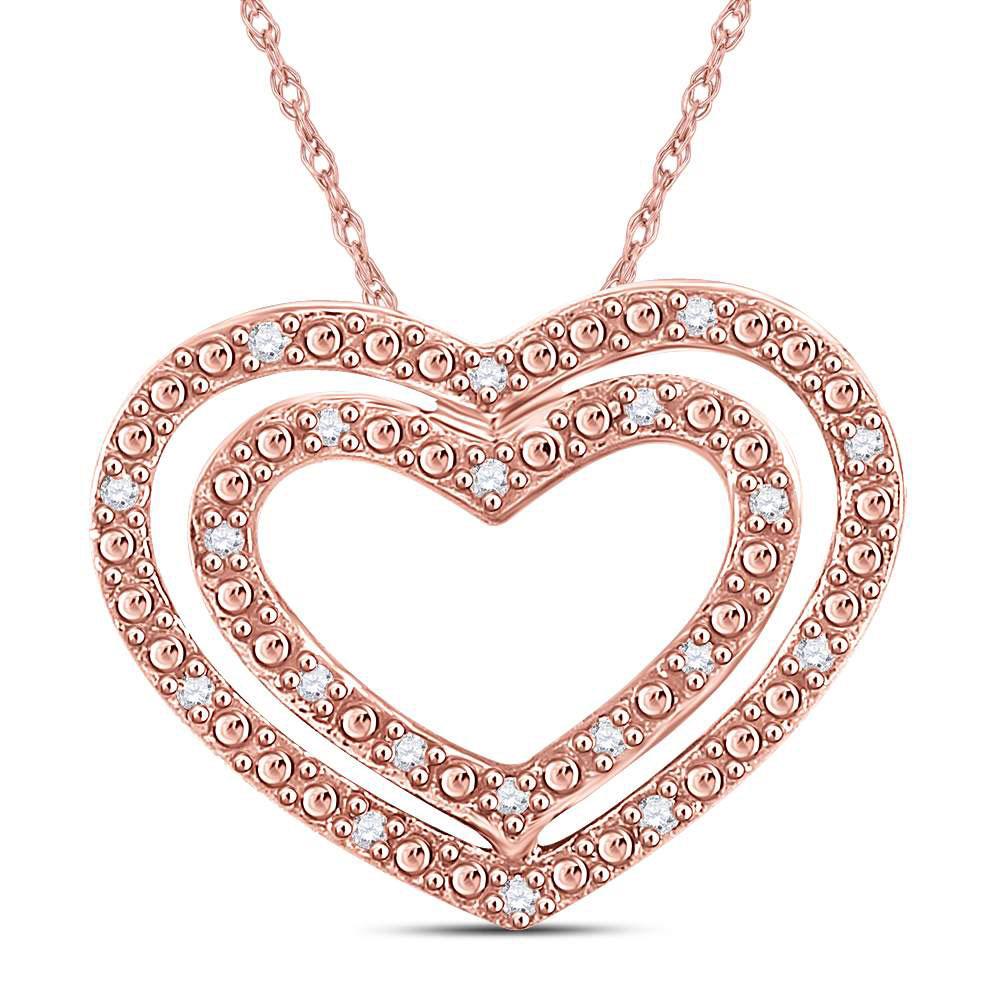 Enchanting Rose Gold Diamond Heart Pendant - A Symbol of Love and Romance - Splendid Jewellery