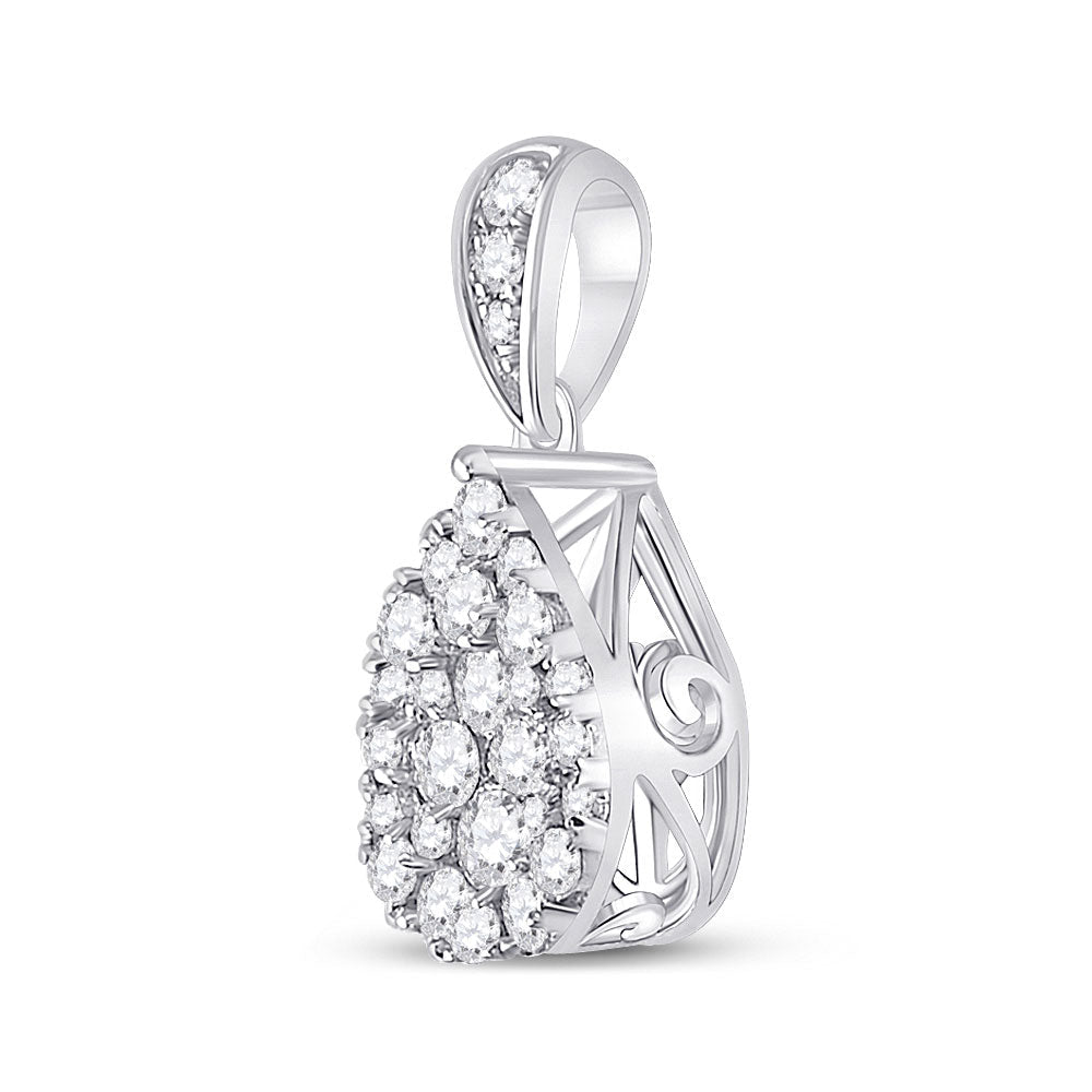 Enchanting Teardrop Diamond Cluster Pendant - Splendid Jewellery