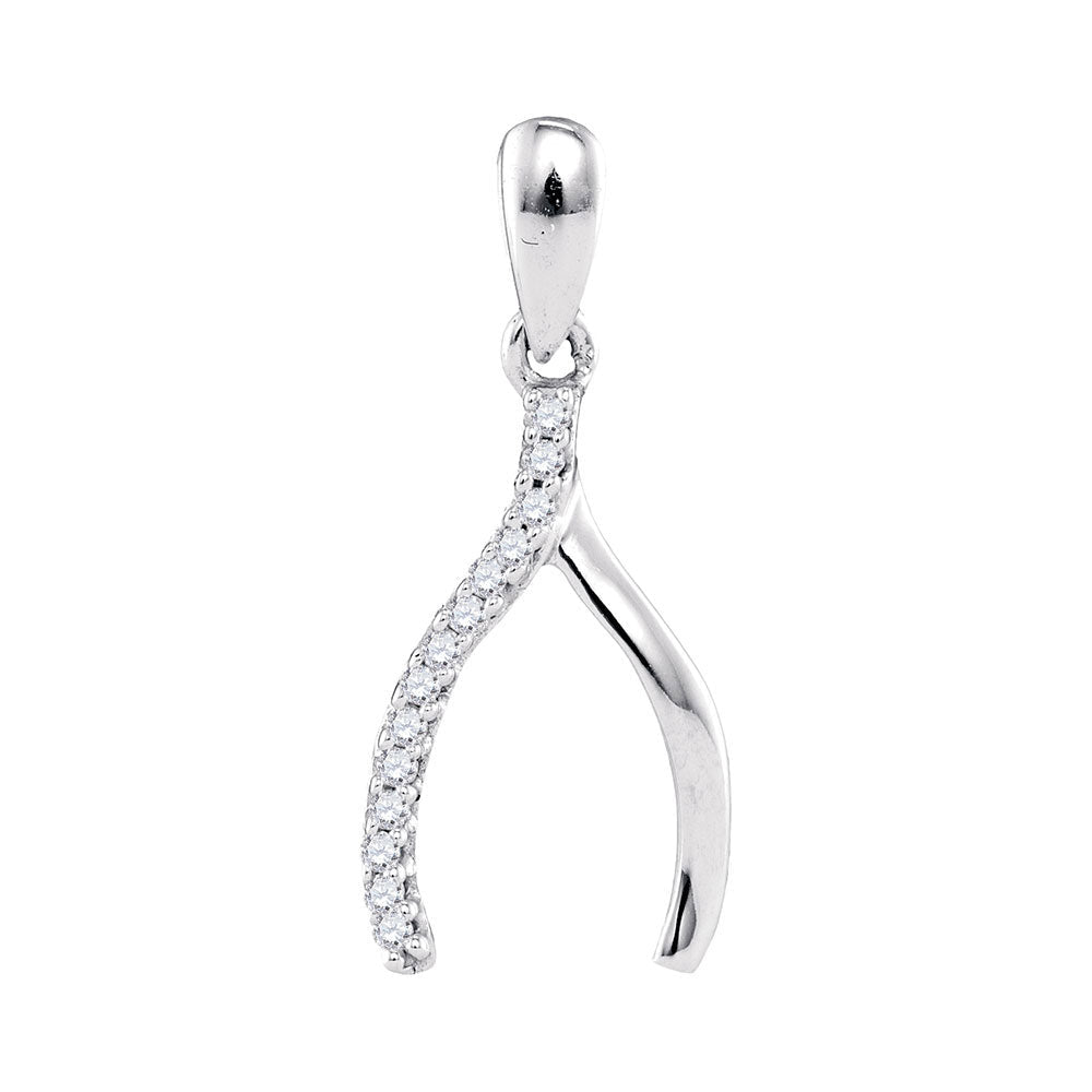 Enchanting White Gold Wishbone Diamond Pendant | Splendid Jewellery - Splendid Jewellery