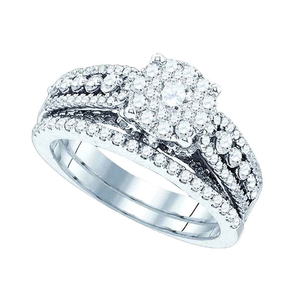 Eternal Brilliance 14kt White Gold Diamond Wedding Ring Set - Splendid Jewellery