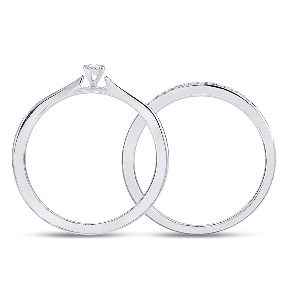 Eternal Love 10kt White Gold Diamond Bridal Wedding Ring Band Set - Splendid Jewellery